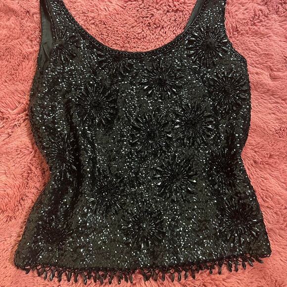 Insane black vintage beaded top - Picture 4 of 8